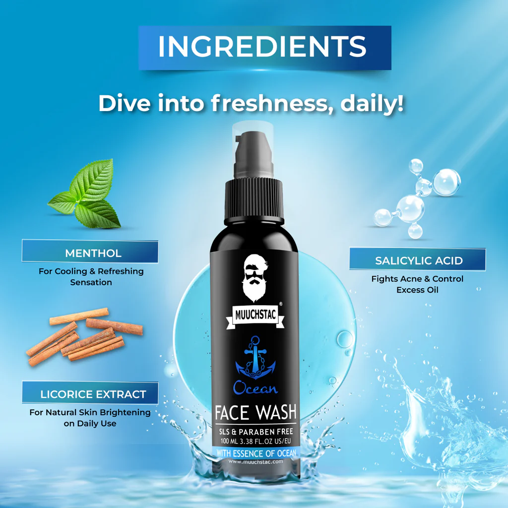 Muuchstac Ocean Facewash for Men – 100ml