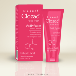 Elegant Clozac Anti Acne Facewash 60ml in Bangladesh