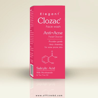 Elegant Clozac Anti Acne Facewash – 60ml | Best facewash for acne-prone skin in Bangladesh - Image 2