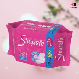 Staysafe Sanitary Napkin 10+2 Pads with Wings – Regular Flow Cotton Cover