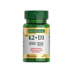 Nature's Bounty Vitamin D3 + K2 100 mcg 30 Capsules