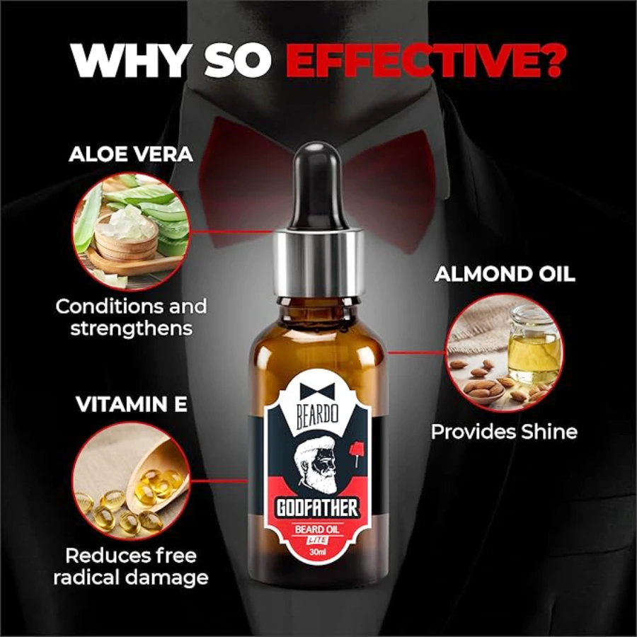 Beardo Godfather Lite Beard and Moustache Oil, 30 ml - Image 2