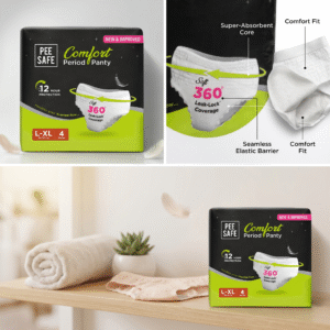 Pee Safe Disposable Period Panty L-XL Pack of 4 – 360° Leak-Proof Overnight Protection