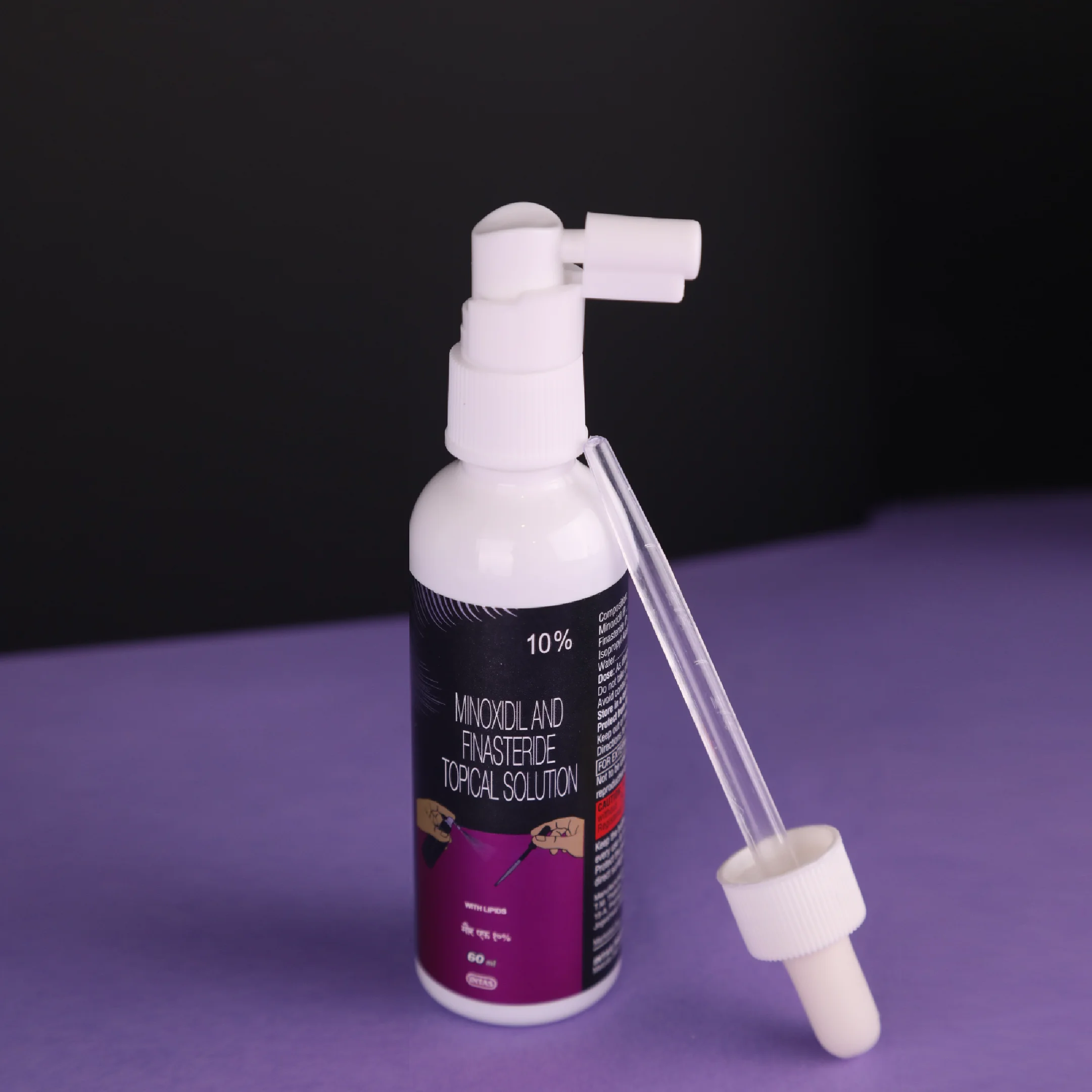Morr F 10 percent topical hair loss solution packaging and bottle, showing the 60ml size and Minoxidil.