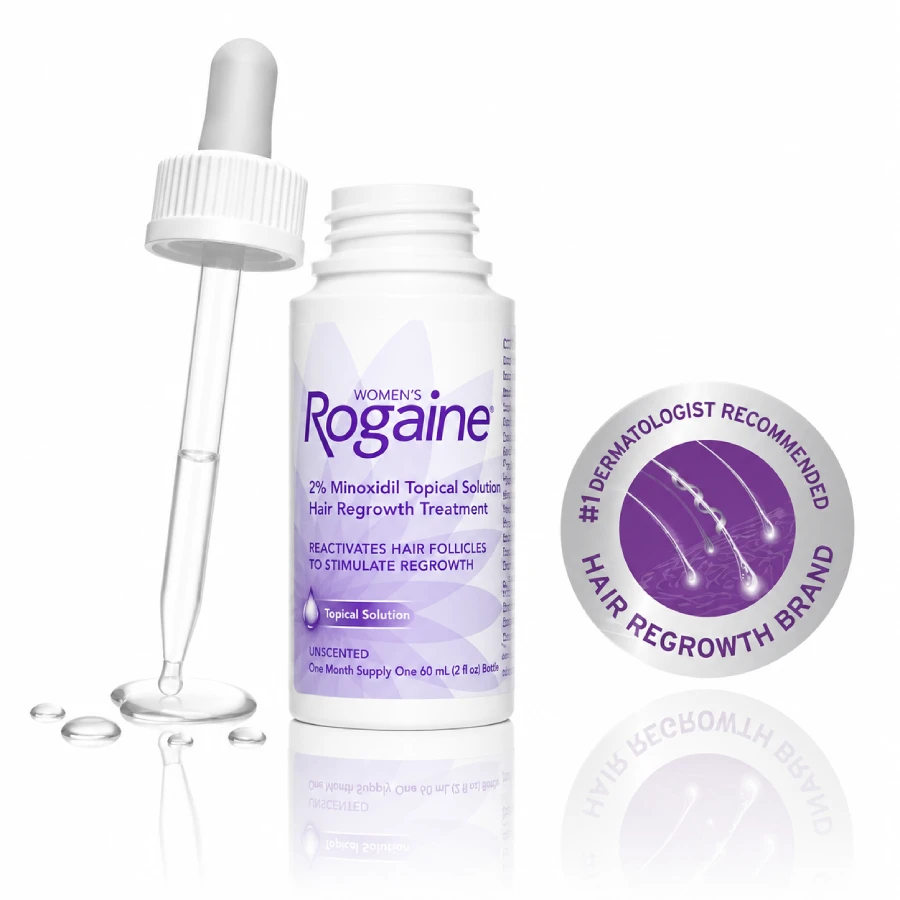 Women's Rogaine 2% Minoxidil Hair Regrowth Treatment 60ml with Dropper for Female Hair Thinning Price in Bangladesh