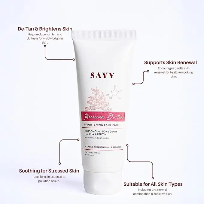 Buy SAYY Moroccan De-Tan Face Pack Online in Bangladesh for Glowing Skin